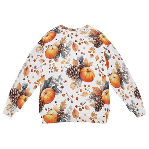 JUNZAN Autumn Pumpkins Nuts Little Girls Sweatshirts Hoodies Fleece Tops Clothing Shirts Camping 4T2