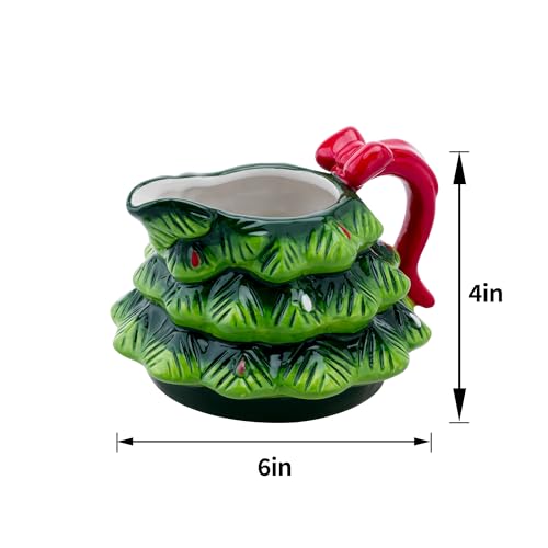 Hpynpes CHRISTMAS GRAVY BOAT 17Oz Hand-Painted Ceramic Christmas Tree Design For Festive Holiday Dinners thumb #1