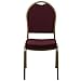 Flash Furniture HERCULES Series Dome Back Stacking Banquet Chair in Burgundy Patterned Fabric - Gold Frame
