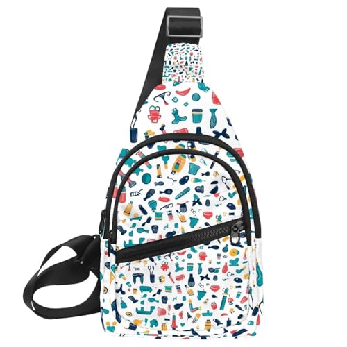 Sac à dos à bandoulière ultra plat motif cupcakes et donuts au design ergonomique