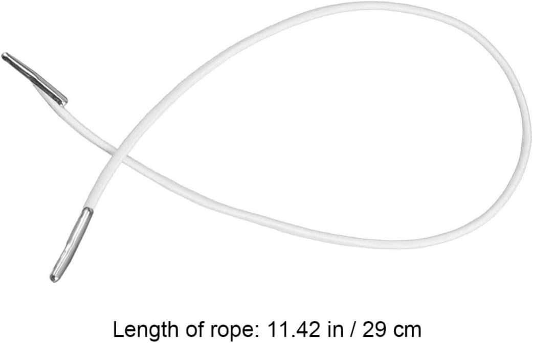 CALLARON 100pcs White Elastic Barbed Cord with Metal Ends, 18cm Adjustable Round Elastic Strap with Strong Elasticity and Easy to Use Features for School Projects and Book Binding