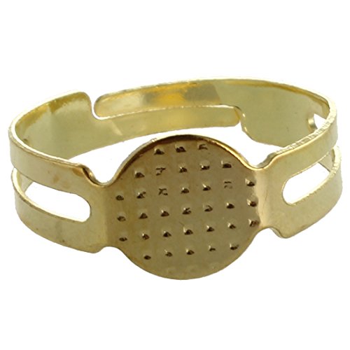 Imagen de Qomcsrl 10pzs Anillos de Metal Color Dorado 8mm Almohadilla de Pegamento para artesania Superior