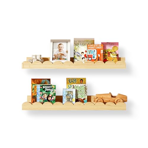 MZJZBN Nursery Floating Shelves for Kids Room, 2 Pack 23.6