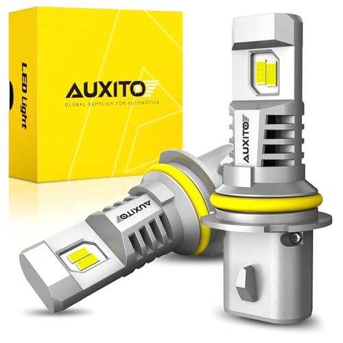 AUXITO 2024 Newest 9007/HB5 LED Bulb, 30000LM 6500K Cool White 800% Brighter, Canbus Ready, Wireless 1:1 Mini Size Plug and Play 9007 HB5 LED Bulbs with Fan, Pack of 2