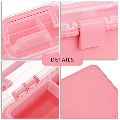 BTSKY-Small-Plastic-Storage-Box-with-Lid-Lock-Art-Supply-Storage-Organizer-with-Handled-Removable-Divided-Tray-Multi-use-Small-Storage-Container-Portable-Sewing-Box-for-Art-Sewing-Supplies-Pink BTSKY-Small-Plastic-Storage-Box-with-Lid-Lock-Art-Supply-Storage-Organizer-with-Handled-Removable-Divided-Tray-Multi-use-Small-Storage-Container-Portable-Sewing-Box-for-Art-Sewing-Supplies-Pink