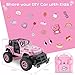 NQD RC Cars with DIY Sticker, Pink Remote Control Car for Girls, 2.4Ghz Jeep RC Trucks, Little Girl Toys Birthday Xmas for 3 Years Old and Up