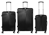 PMro-Trading Euro-Trading Palma Suitcase 3 Pieces Size - Set. Color- Black Maleta. 76 cm. 90 Liters. Negro (Black)