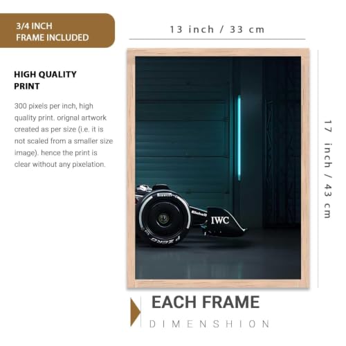 Image of HOMESY Sports Car Framed Posters Gift Items for Boys Room | Wall Decoration for Bedroom Living Room Office Gaming Room Decor | Sports Car Poster with Frame for Wall Decor Set Of 3 Size (13x17 inch, BROWN)