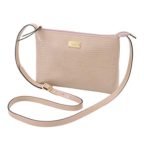 Bolsa Feminina Couro Transversal Mariart Lezard 2190 (Nude)