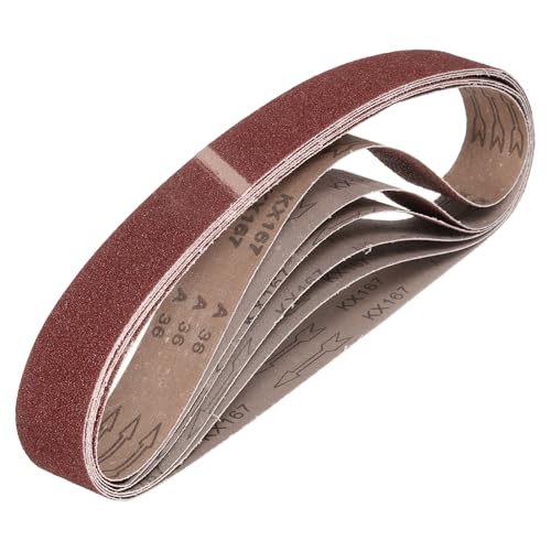 sourcing map 50mm x 1067mm Sanding Belts, 6 Pcs 36 Grits Aluminum Oxide Abrasive Belt Sander File Belt for Woodworking, Metal Polishing, Knife Sharpener