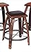 24 inch Wine Barrel Stave Stool with Leather Seat