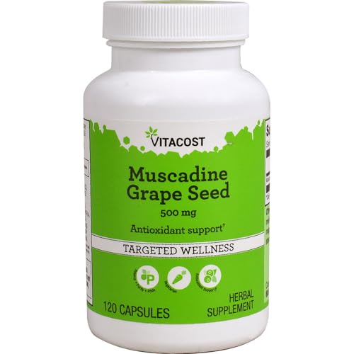 Vitacost Muscadine Grape Seed, 500 mg, 120 Capsules