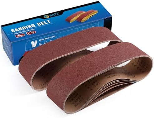 S SATC 12PCS Sanding Belts 4ร36-Inch Sanding Belt Belt Sander Belt Sander Paper (2 Each of 60, 80, 120,150,240,400 Grits) Aluminum Oxide