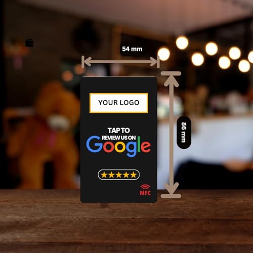 Image of Review NFC Card | with QR | Customized with Logo | 4K UV Printed | Black