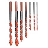 7-teiliger Mittelbohrer Hochgeschwindigkeits-Stahlbohrer Keramikfliesen DIY-Wandlochbohrwerkzeug zum Bohren (3 mm 4 mm 5 mm 6 mm 8 mm 10 mm 12 mm)