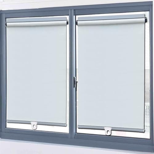 Blackout Roller Blind,No Drill Blinds for Windows,Retractable Roller Blinds,32-150cm Wide Bedroom Balcony UV Protection Curtains,Temporary Privacy Blinds,With Spring System,White-58x150cm(22.8x59in)