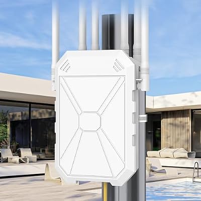 AX1800 Outdoor WiFi 6 Extender, High Power Outdoor WiFi Extender Signal Booster, Long Range Outdoor WiFi Access Point, IP67 Weatherproof, PoE Power Supply, for Starlink, Cameras, Patio, Camping,RV