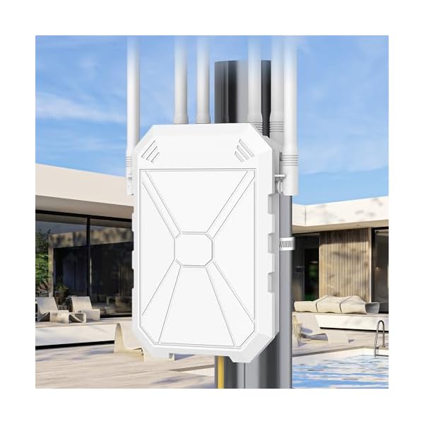 AX1800 Outdoor WiFi 6 Extender, High Power Outdoor WiFi Extender Signal Booster, Long Range Outdoor WiFi Access Point, IP67 Weatherproof, Passive PoE, for Starlink, Patio, Camping, Yard, RV