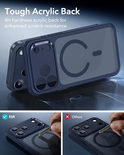Image of ESR for iPhone 17 Pro Max Case, Camera Control Cover, Compatible with MagSafe Accessories, TPU, Military-Grade Drop Protection, Shock-Absorbing Air Guard Corners, Hybrid Series, Frosted Blue
