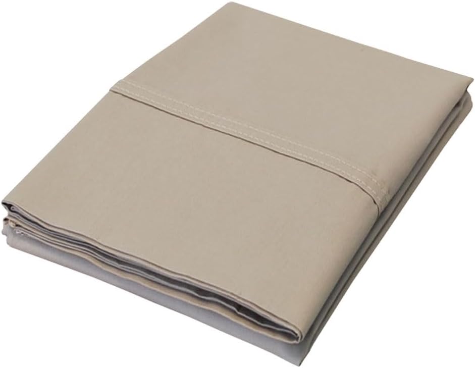 Superior Solid Percale 300 Thread Count Cotton Pillowcase Set, Ultra-Soft Modern Classic Bed Pillow Covers, Crisp Breathable Comfort Basics, Durable Bedding Essentials, Set of 2, King, Ivory