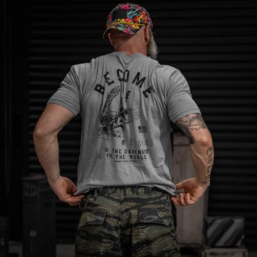 Combat Iron Men's Graphic T-Shirt | Become a Threat to The Darkness | Athletic Fit, Tagless Comfort3