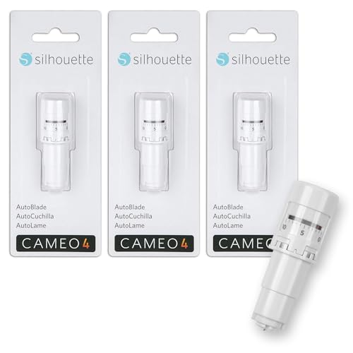 Silhouette AutoBlade 3-Pack – Precision Cutting for Vinyl, Cardstock, and More – Auto Adjusting Blades for Silhouette Cameo 4, Plus, Pro, Curio 2, and Portrait 3