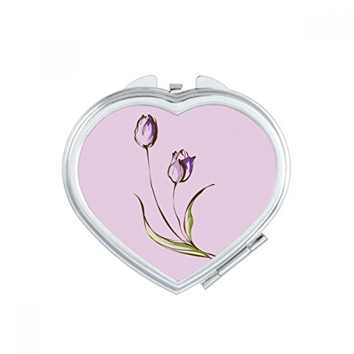 Miroir de maquillage tulipe cœur violet un cadeau romantique et utile pour elle