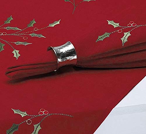 Miniatura 4 de SKAVIJ Juego de 12 servilleteros de plata martillados redondos hechos a mano para fiestas de mesa de comedor todos los días