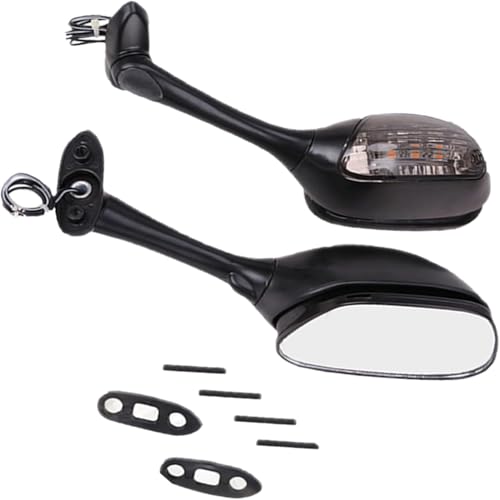 Black Rear View Mirrors Smoke Turn Signals Replacement for Suzuki GSXR 600 750 1000 2005-2015