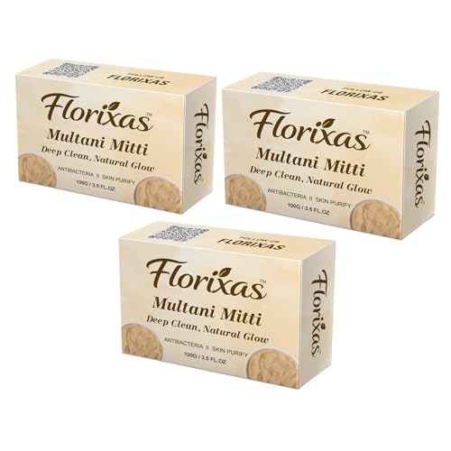 Image of Multani Mitti Soap 100g Pack of 3 | Oil Control Deep Cleansing Clay Bath Bar Oily Skin Dirt Removal Detox Herbal Unisex