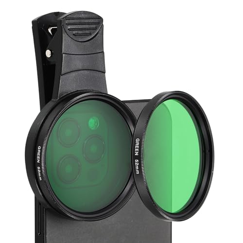PATIKIL 52mm Phone Camera Lens, Clip-On Full Color Filter Circular Polarizing Lens for Most Smart Phones and DSLR Cameras, Green