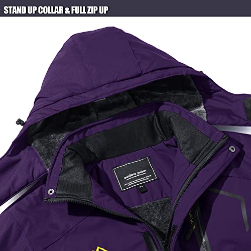 Tacvasen Womens Waterproof Ski Jacket Windproof Rain Jacket Winter Warm Snow Coat Fleece Jacket Women Hiking Jacket Women Mountain Jacket Women #TOP3