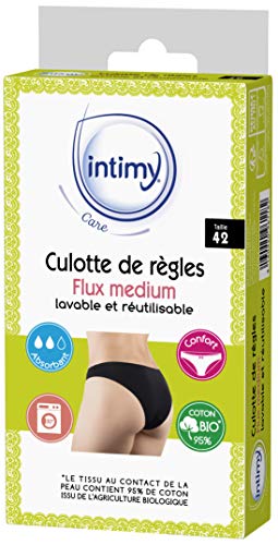 INTIMY CARE - Culotte de règles taille 42 - Flux MEDIUM - Culotte menstruelle 95% coton bio - Lavable et réutilisable Cover