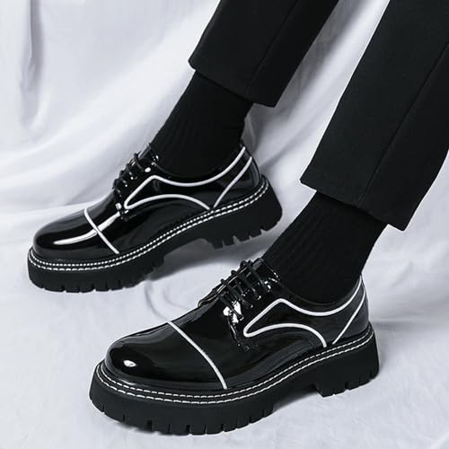 ADMLZQQ Mens Dress Shoes Oxford Shoes for Men Formal Round Toe Lace Up Business Tuxedo Shoes2