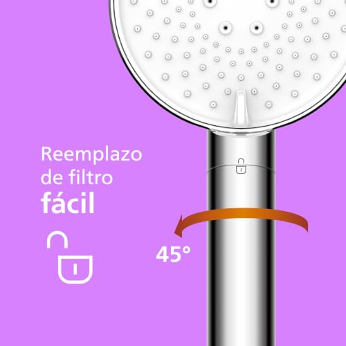 Miniatura 3 de Philips Alcachofa de ducha con filtro, elimina eficazmente el cloro y otras partículas grandes, tres modos de pulverización, diseño de mejora de presión, capacidad de filtrado de 1 mes