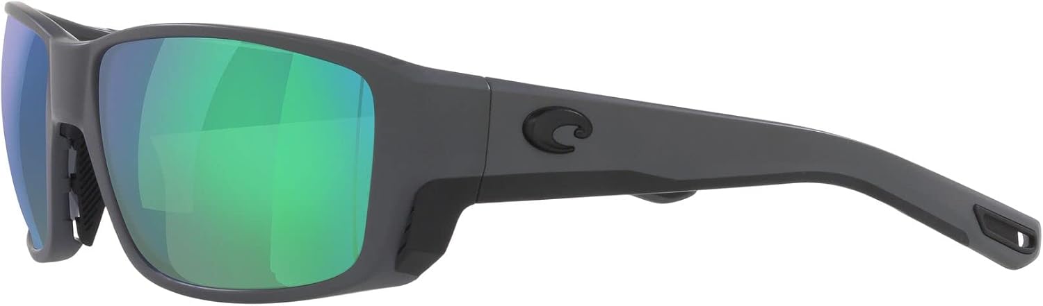 Costa Man Sunglasses Matte Black Frame, Blue Mirror Lenses, 60MM