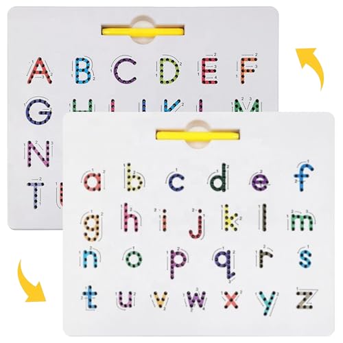 Lettres alphabets magnétiques double face avec tableau pour apprentissage des enfants