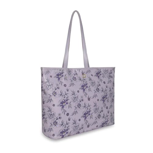 Image of Caprese Snow Tote Bag, Large | Stylish Floral Print Handbag for Women with Laptop Compartment | Spacious, Versatile Office & Daily Essentials Tote | Shoulder Straps, Zipper Closure
