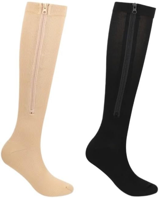 Sports Zipper Socks Pressure Elastic Long Leg Calf