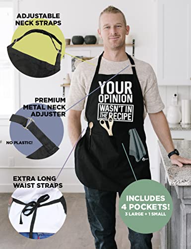 Apronmen, Funny Aprons For Men - Adjustable Straps, One Size Fits All Grilling Aprons With Pockets #TOP3