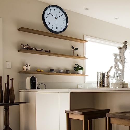 Woophen 10 Inch Wall Clock Silent Non-Ticking Modern Wall Clocks Battery Operated,Analog Small Classic Clock For Home,Office,School,Bedroom,Bathroom,Kitchen,Living Room(Black) #TOP6