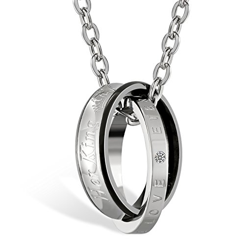 JewelryWe Gioielli Collana Amanti Fidanzati da Donna Uomo in Acciaio