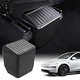 OmniCtrl Rear Center ConsoleTrash Can Bin for Tesla Model Y, Center Consle Organizer with Press Open Lid, Underseat Storage Box Garbage bin for Model Y Juniper 2024 2025 2026 Accessories, Black