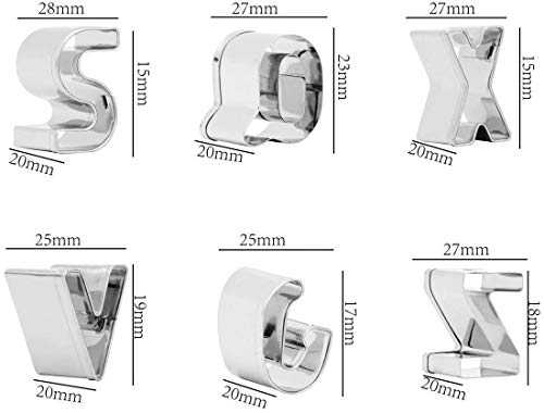 Image of HARI - Cookie Cutter Set 26 Pcs Stainless Steel Alphabet Letters Biscuit Cookie Cutters Mini A-Z Shaped Cookie Molds