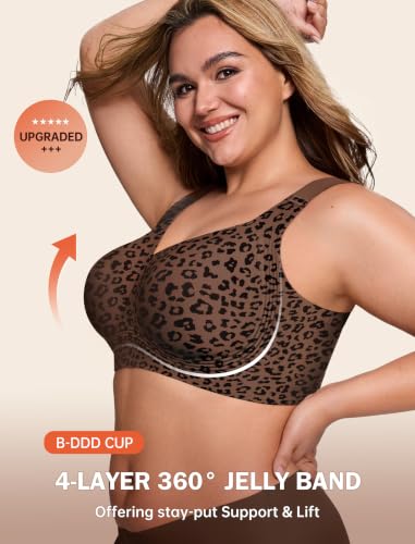 Image of LetsJoli Bras for Women Supportive Wireless Push Up Bra Full Coverage No Underwire Seamless Plus Size for Older Women