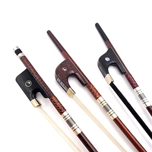 �t���T�C�Y�o�C�I�����| 3 Snakewood Letterwood Right Right Double Bass Bow 3/4�AWhite/Black Bowhair Horsetail (Color : Style 3)
