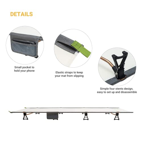 Atepa Ultralight Folding Camping Cots Backpacking Lightweight Compact Portable Sleeping Bed For Adults For Outdoor Travel, Lawn, Patio, Hiking (4.2 Lbs),Beige, 75 × 25× 4.7 Inches, Lightbeige #TOP2