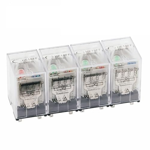 Relé electromecánico HF18FF-024-4Z13D de 14 pines y 5A para zócalos de control industrial
