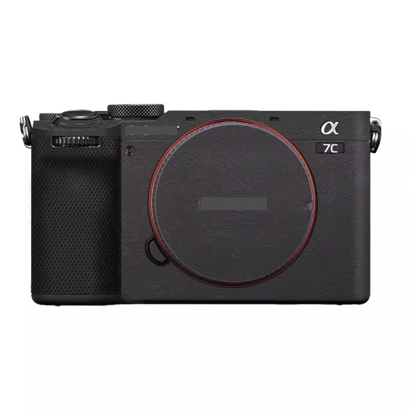 Camera Skin Wrap A7C2 Anti-Scratch Sticker Coat Vinly Protective Film Body Protector Decals Cover for Sony A7CR A7C II (Contour Black)