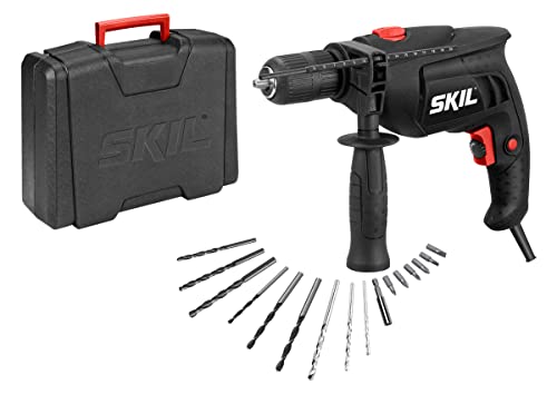 Skil 6280CA - Taladro percutor con portabrocas de cierre rápido (550 W, variador de velocidad, empuñadura, tope de profundidad)